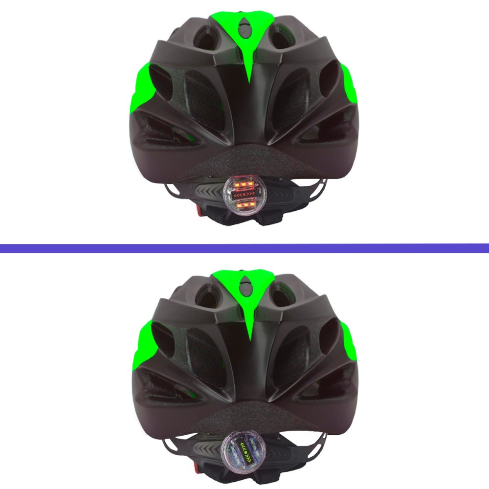 Capacete Ciclismo Vicinitech Médio WT-012 Led Preto Verde Capacete Ciclismo Vicinitech Médio WT-012 Led Preto Verde