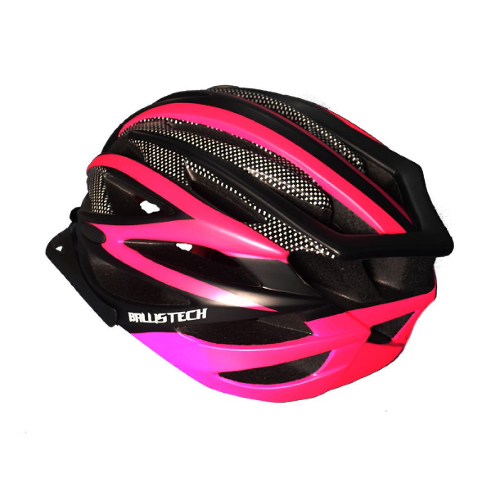 Capacete Ciclismo Ballistech C/ Led Preto Fosco C/ Rosa Capacete Ciclismo Ballistech C/ Led Preto Fosco C/ Rosa
