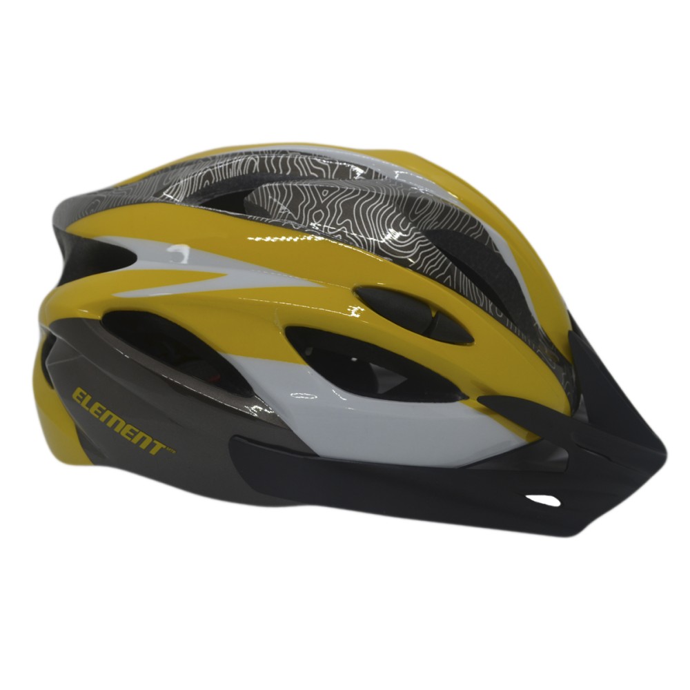 Capacete Ciclismo Element DG-041 C/ Led Adulto Grande Amarel