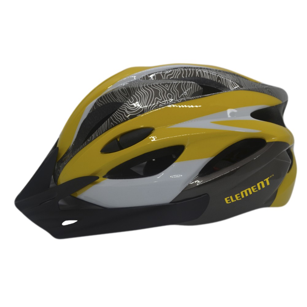 Capacete Ciclismo Element DG-041 C/ Led Adulto Grande Amarel Capacete Ciclismo Element DG-041 C/ Led Adulto Grande Amarel