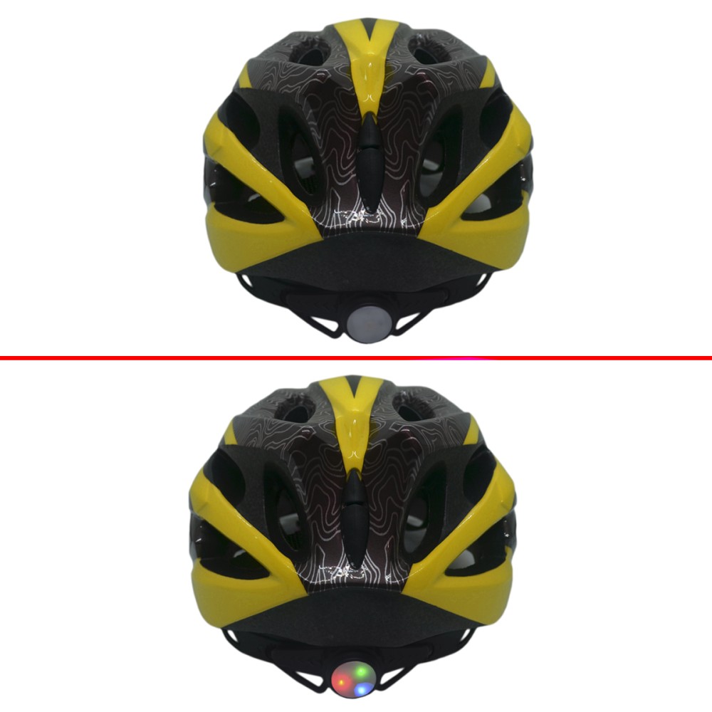 Capacete Ciclismo Element DG-041 C/ Led Adulto Grande Amarel Capacete Ciclismo Element DG-041 C/ Led Adulto Grande Amarel