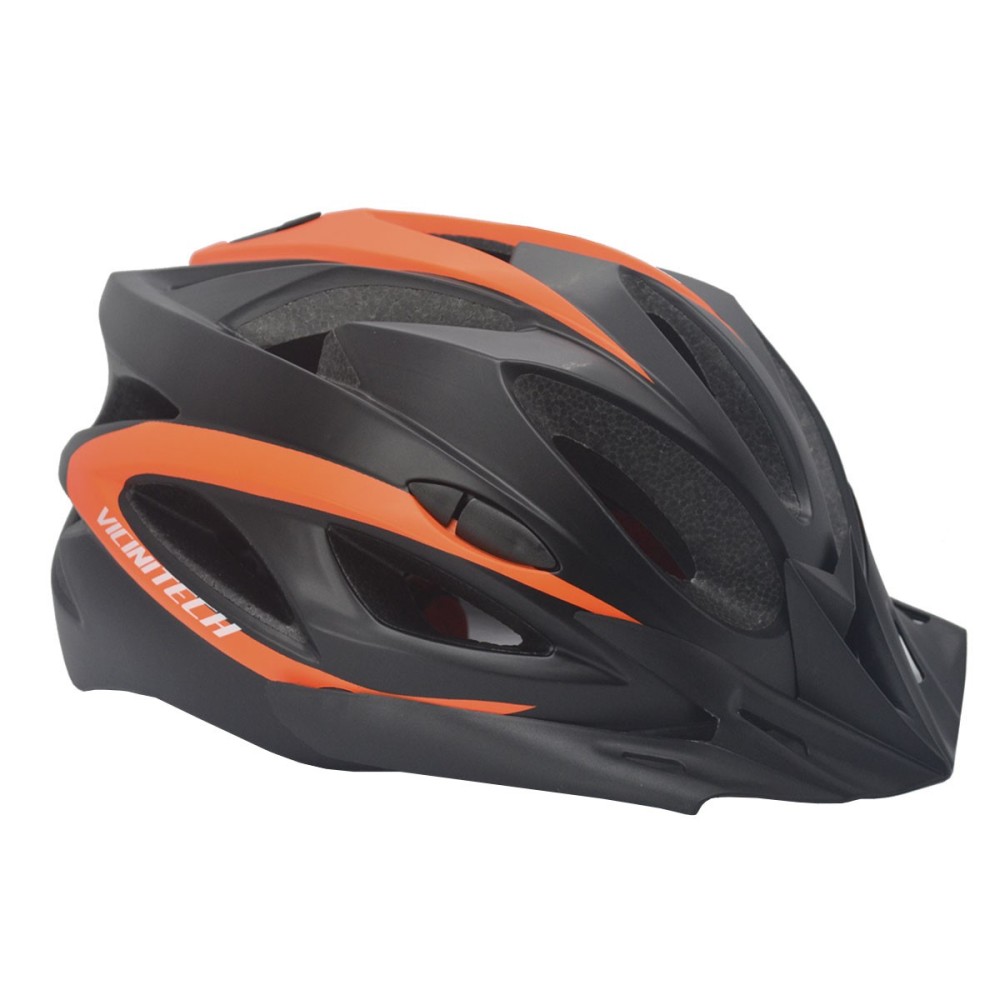 Capacete Ciclismo Adulto Vicinitech WT-012 Led Preto Laranja
