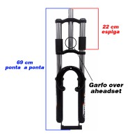Garfo 26 Suspensão Amortecedor Big Gordo Dh Ahead Regul Pret