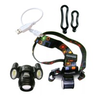 Farol Lanterna Bike DY8062 Ajuste Cabeça LED Recarregável