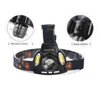 Farol Lanterna Bike DY8062 Ajuste Cabeça LED Recarregável