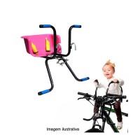 Cadeirinha Criança Bicicleta Assento Stilo C/ Cinto Rosa