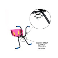 Cadeirinha Criança Bicicleta Assento Stilo C/ Cinto Rosa