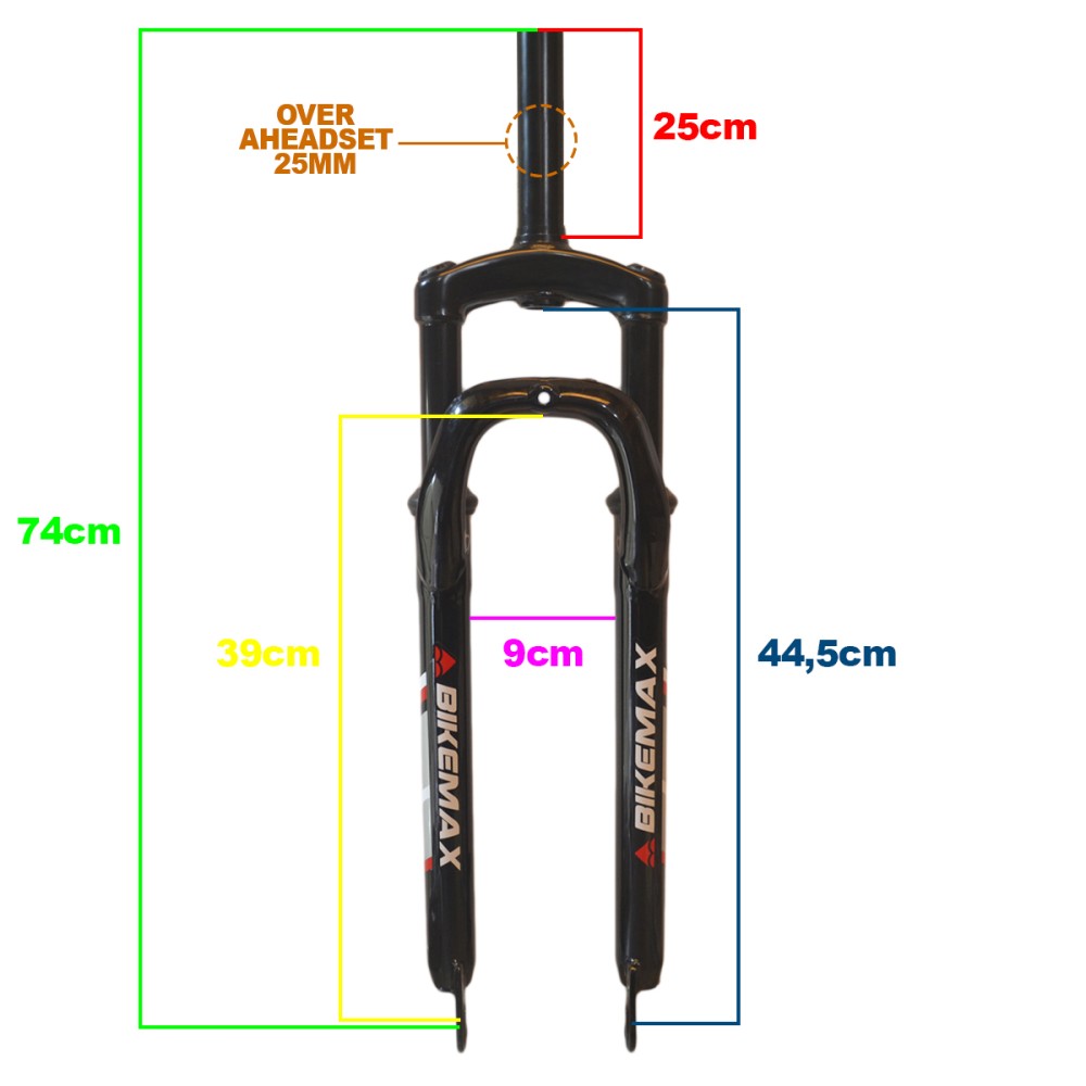 Garfo 29 Suspensão Aço Ahead 80mm Bikemaxx Disc S/Pino Preto Garfo 29 Suspensão Aço Ahead 80mm Bikemaxx Disc S/Pino Preto