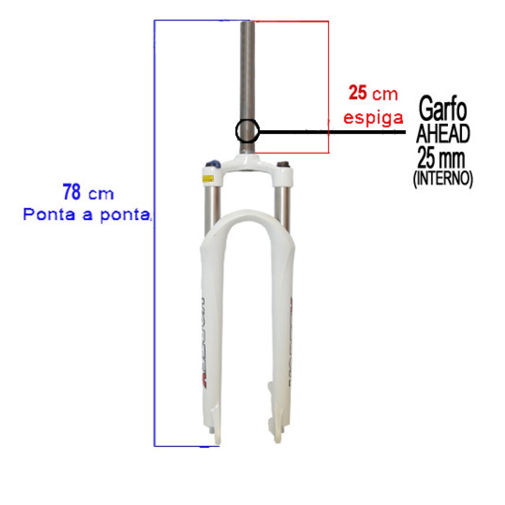 Garfo 29 Suspensao Alum Ahead 100mm PM -Trava SDV MLO Branco Garfo 29 Suspensao Alum Ahead 100mm PM -Trava SDV MLO Branco