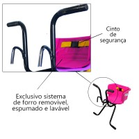 Cadeirinha Criança Bicicleta Assento Luxo C/ Cinto Rosa