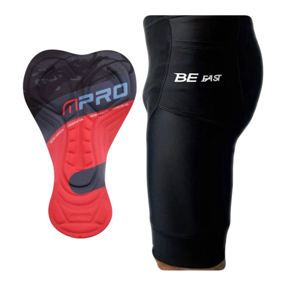 Bermuda Ciclista Be Fast PRO Gel D80 Masculina Tam. M Preto