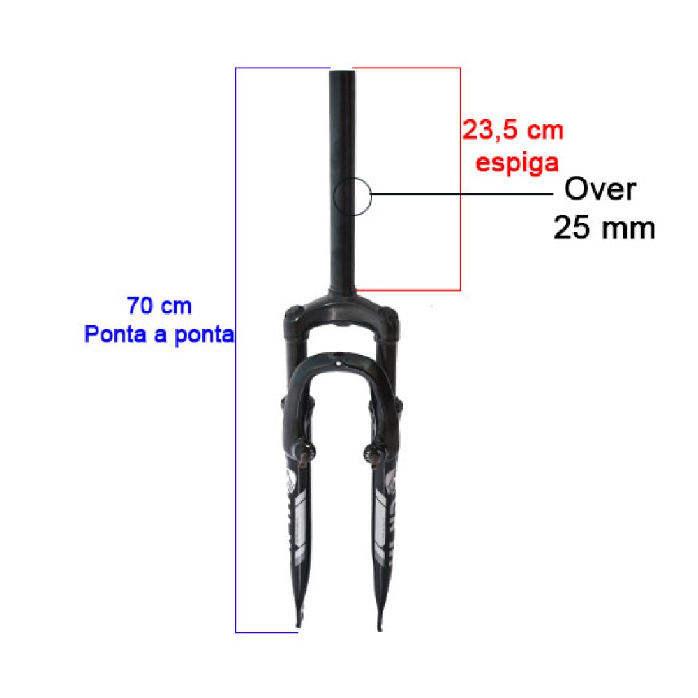 Garfo 26 MTB Suspensao Aco Ahead 80mm Disco FR760 Preto Garfo 26 MTB Suspensao Aco Ahead 80mm Disco FR760 Preto
