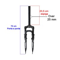 Garfo 26 MTB Suspensao Aco Ahead  80mm Disco FR760 Preto