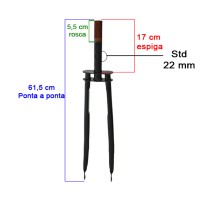 Garfo 28 Sueco Antigo 22mm Preto