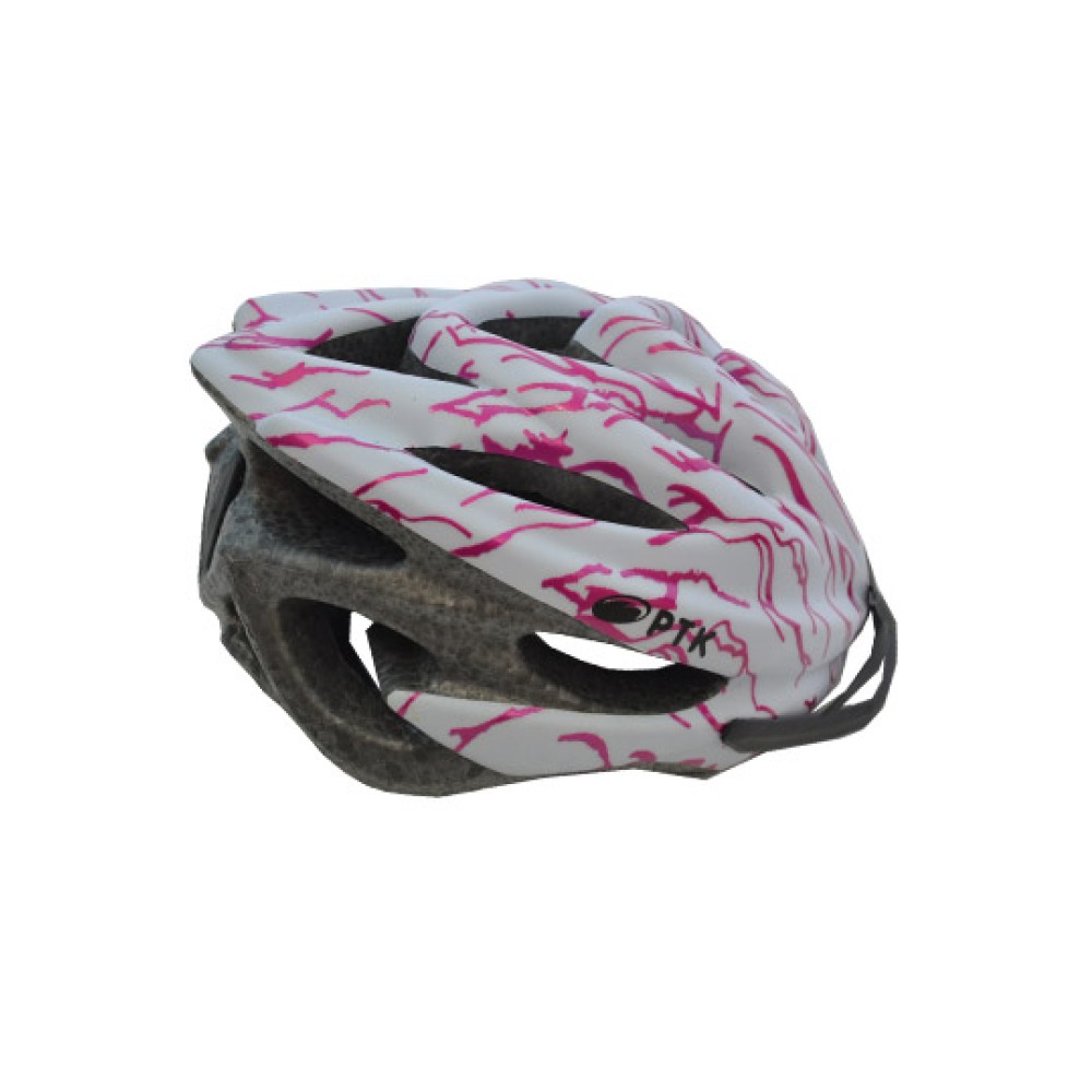 Capacete Ciclismo Adulto Runner Line Grande Branco C/ Rosa
