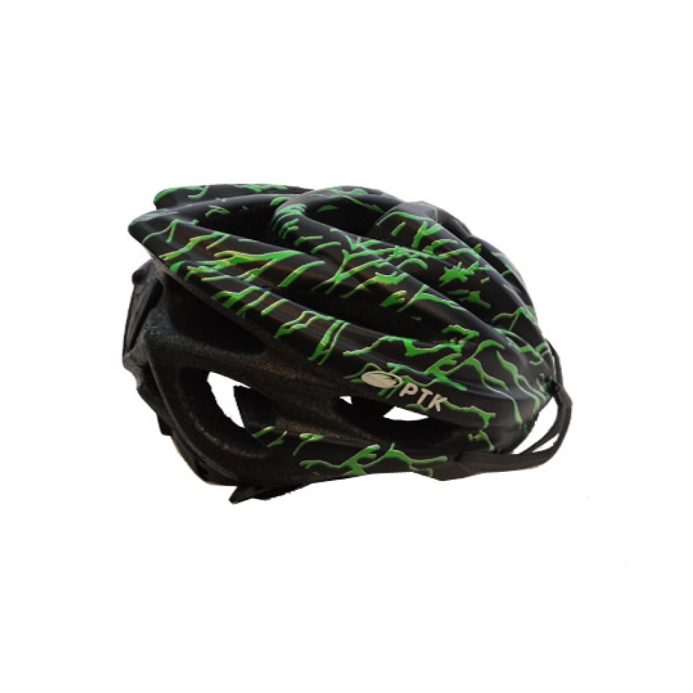Capacete Ciclismo Adulto Runner Line Grande Preto C/ Verde