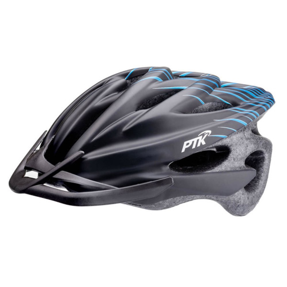 Capacete Ciclismo Adulto Runner Line Grande Preto C/ Azul