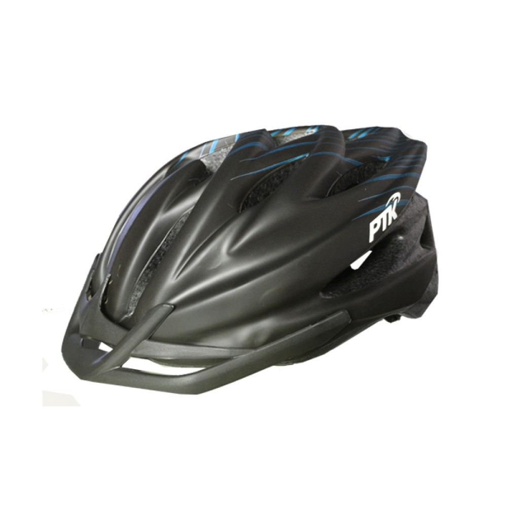 Capacete Ciclismo Adulto Runner Line Grande Preto C/ Azul Capacete Ciclismo Adulto Runner Line Grande Preto C/ Azul