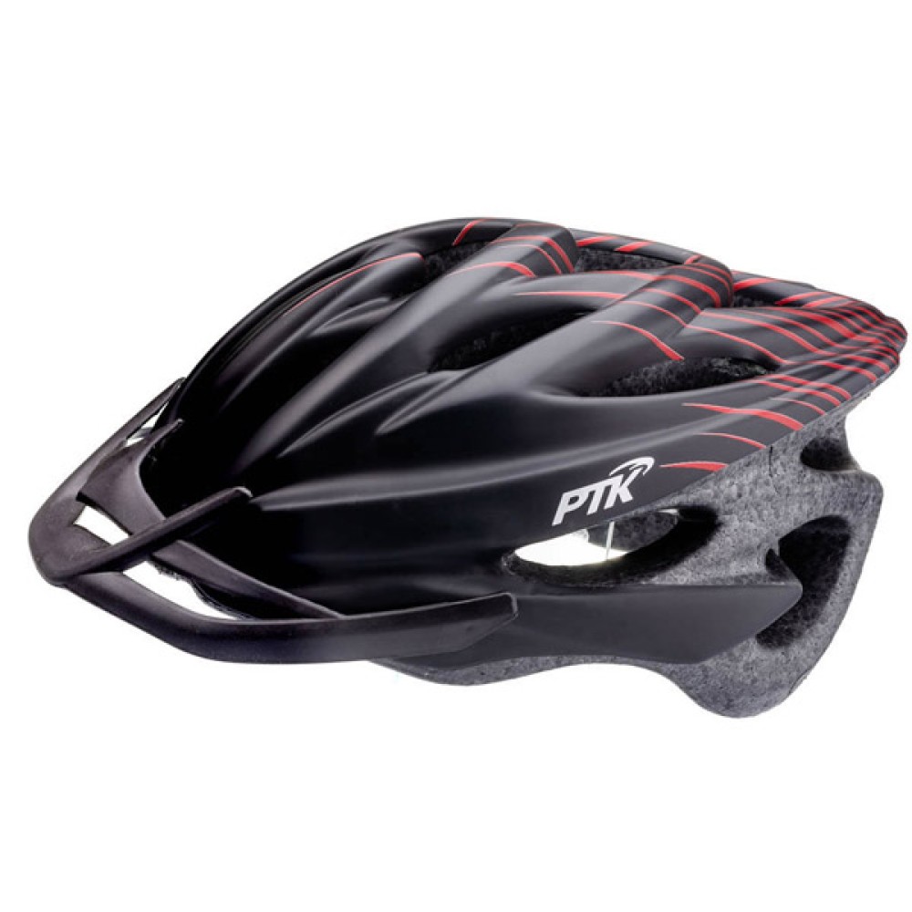 Capacete Ciclismo Adulto Runner Line Grande Preto C/ Vermelho