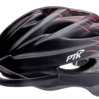 Capacete Ciclismo Adulto Runner Line Grande Preto C/ Vermelho