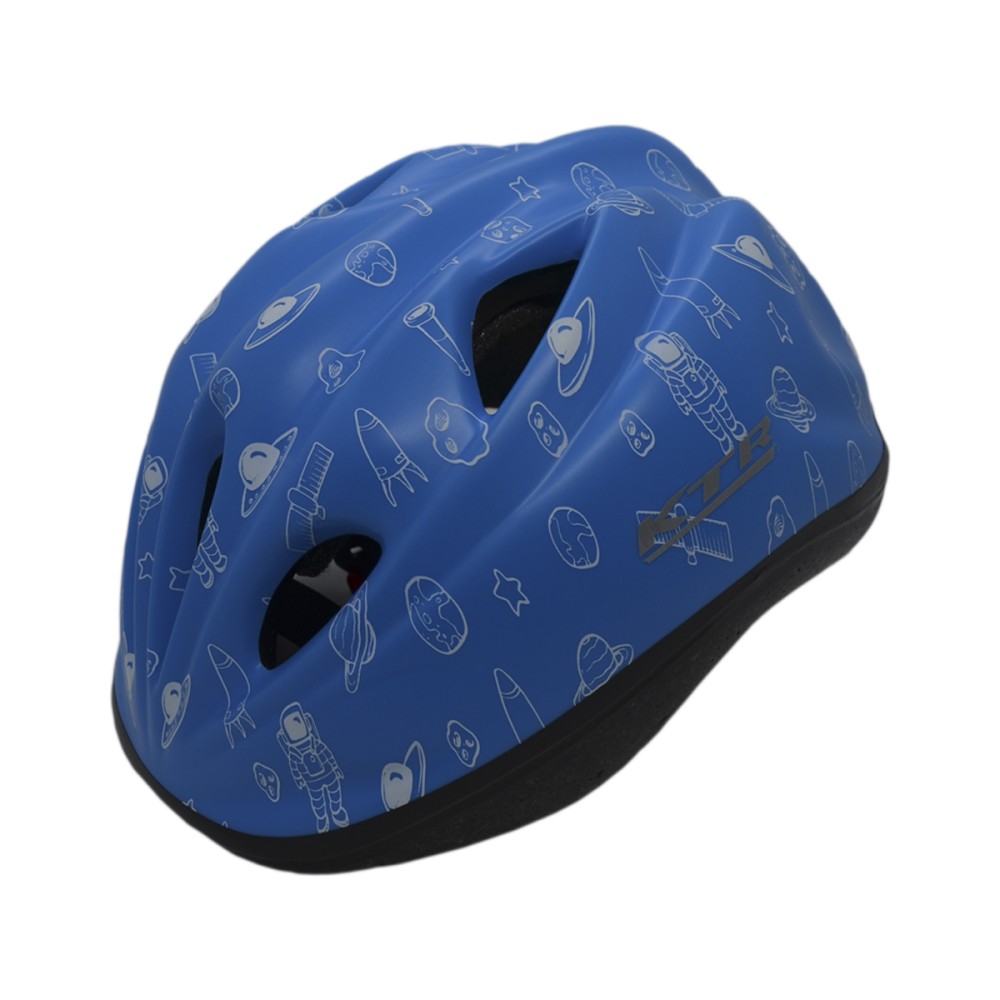 Capacete Ciclismo Bike Infantil Kids Astronauta Azul Branco Capacete Ciclismo Bike Infantil Kids Astronauta Azul Branco