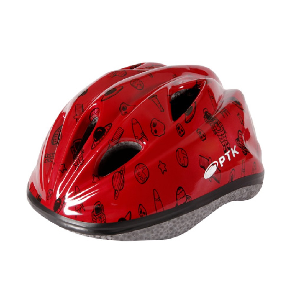 Capacete Ciclismo Infantil Kids Astronauta Vermelho c/ Preto