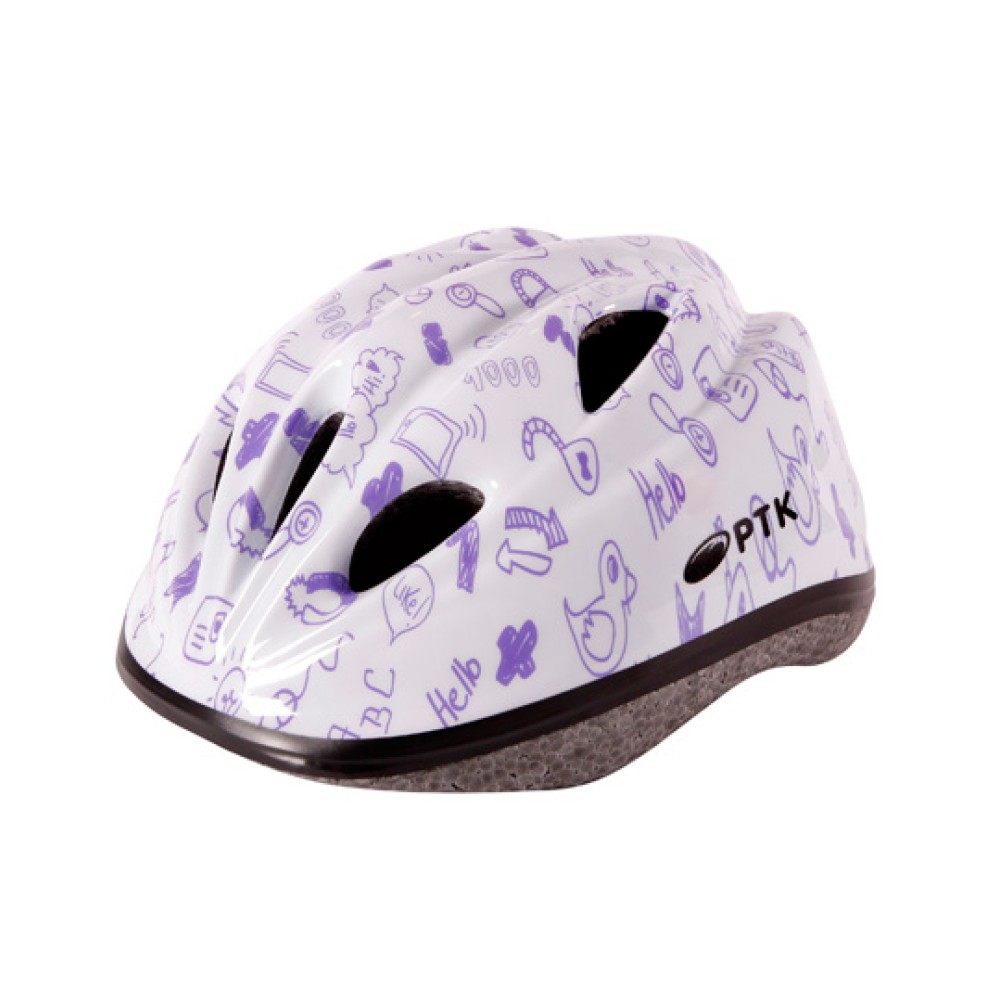 Capacete Ciclismo Infantil Kids Diversao Branco Com Lilas