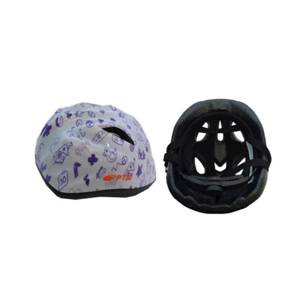 Capacete Ciclismo Infantil Kids Diversao Branco Com Lilas Capacete Ciclismo Infantil Kids Diversao Branco Com Lilas