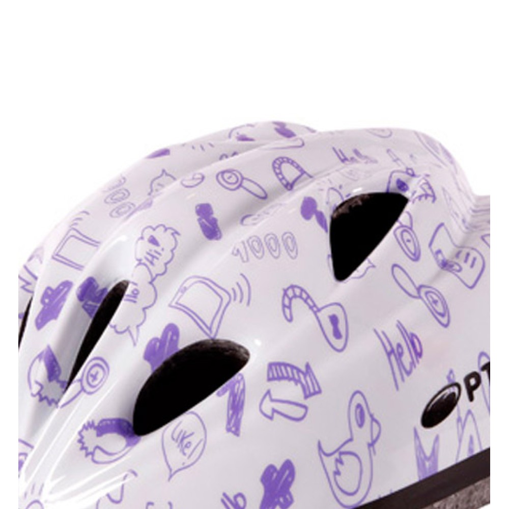 Capacete Ciclismo Infantil Kids Diversao Branco Com Lilas Capacete Ciclismo Infantil Kids Diversao Branco Com Lilas