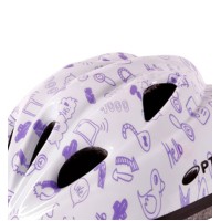 Capacete Ciclismo Infantil Kids Diversao Branco Com Lilas