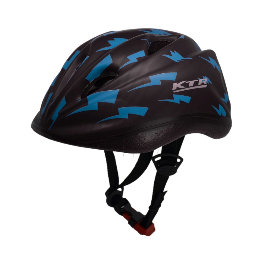 Capacete Ciclismo Bike Infantil Kids Raio Preto Com Azul