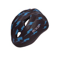 Capacete Ciclismo Bike Infantil Kids Raio Preto Com Azul