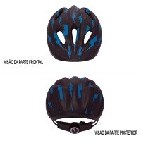 Capacete Ciclismo Bike Infantil Kids Raio Preto Com Azul