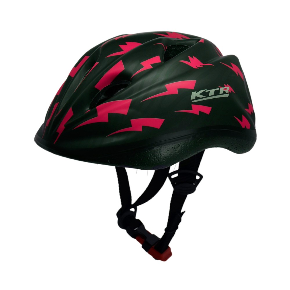 Capacete Ciclismo Bike Infantil Kids Raio Preto Com Rosa