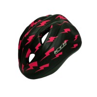 Capacete Ciclismo Bike Infantil Kids Raio Preto Com Rosa