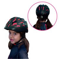 Capacete Ciclismo Bike Infantil Kids Raio Preto Com Rosa
