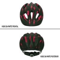 Capacete Ciclismo Bike Infantil Kids Raio Preto Com Rosa