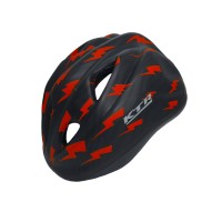Capacete Ciclismo Bike Infantil Kids Raio Preto Com Vermelho