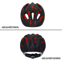 Capacete Ciclismo Bike Infantil Kids Raio Preto Com Vermelho