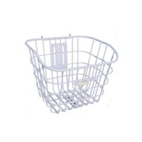 Cesta Cestinha Aramada C/ Tampa Bicicleta 24/26 Retro Branco