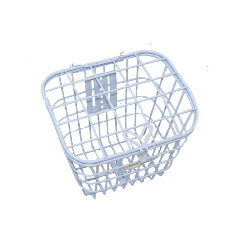 Cesta Cestinha Aramada C/ Tampa Bicicleta 24/26 Retro Branco Cesta Cestinha Aramada C/ Tampa Bicicleta 24/26 Retro Branco