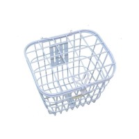 Cesta Cestinha Aramada C/ Tampa Bicicleta 24/26 Retro Branco