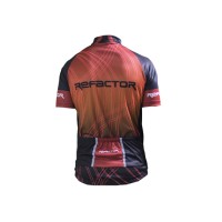 Camisa Ciclismo Refactor Adam Tam. GG Preto C/ Vermelho