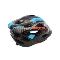 Capacete Ciclismo Adulto Grande GTS C/ Led Preto C/ Azul 