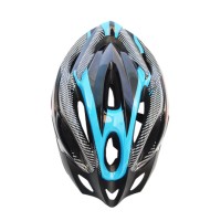 Capacete Ciclismo Adulto Grande GTS C/ Led Preto C/ Azul 