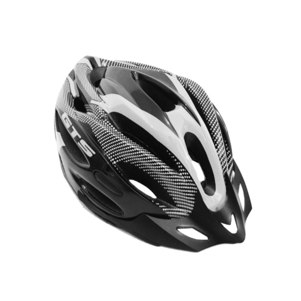 Capacete Ciclismo Adulto Grande GTS C/ Led Preto C/ Branco