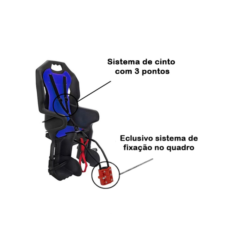 Cadeirinha Criança Bicicleta Polistar Dusk FF Cinto Azul Cadeirinha Criança Bicicleta Polistar Dusk FF Cinto Azul