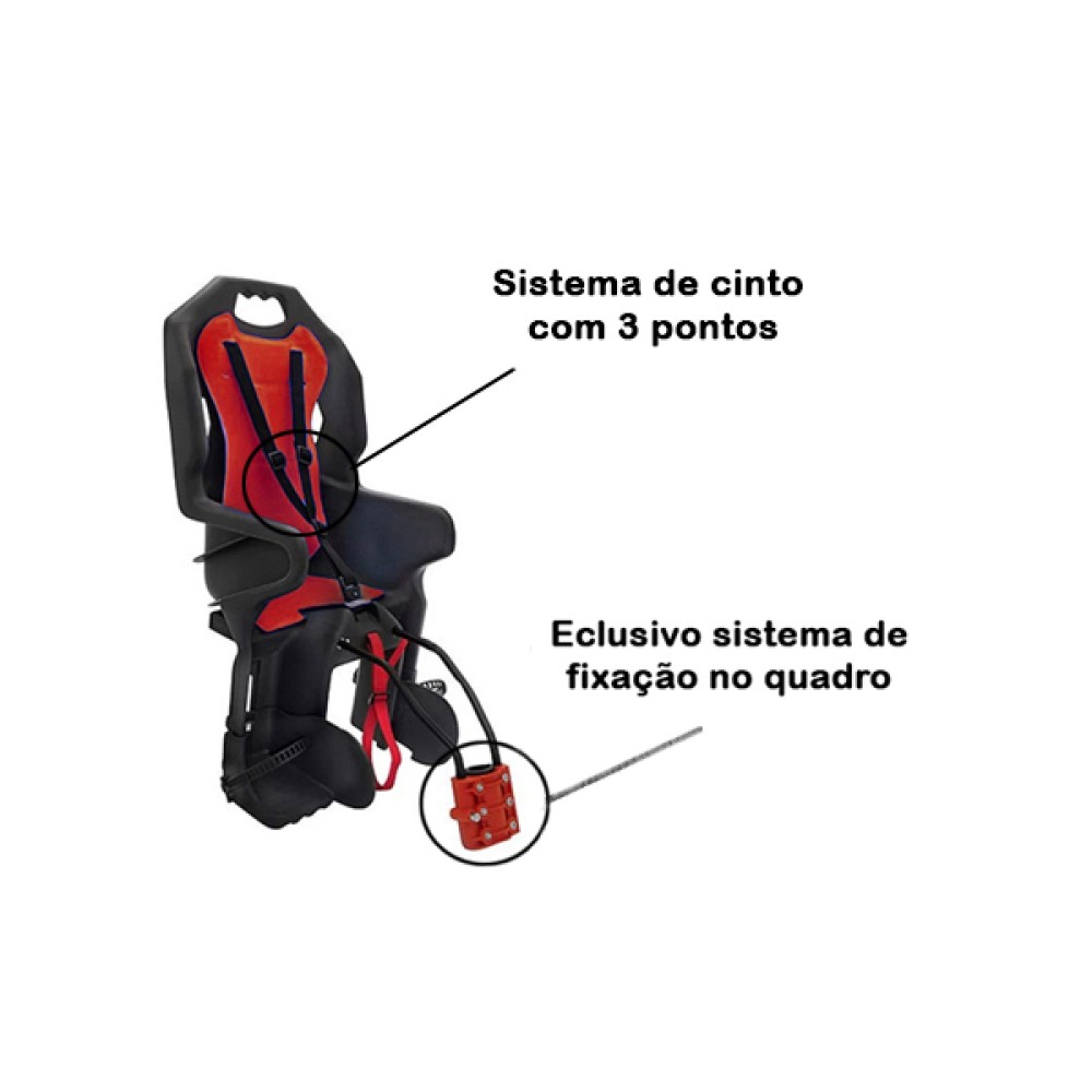 Cadeirinha Criança Bicicleta Polistar Dusk FF Cinto Vermelho Cadeirinha Criança Bicicleta Polistar Dusk FF Cinto Vermelho