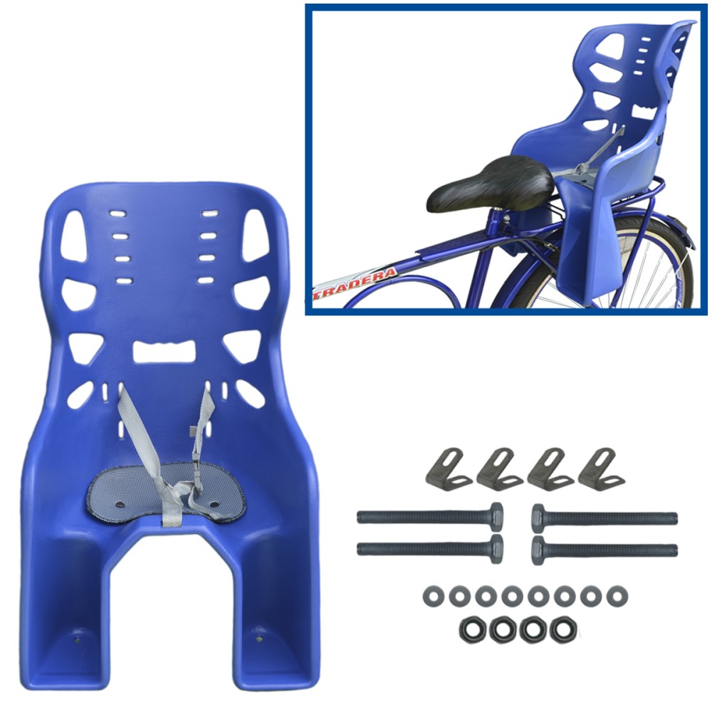 Cadeirinha Crianca Traseira Bagageiro Carona Bike Azul