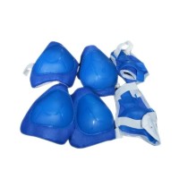 Kit Capacete Cotoveleira Joelheira Infantil Bike Skate Azul